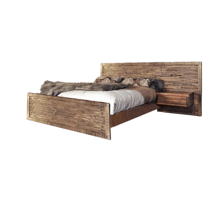 Ledge Rock Solid Wood Bed With Floating Nightstand