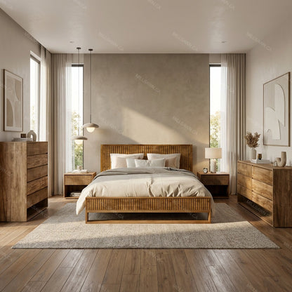 Lagom Solid Wood Platform Bed