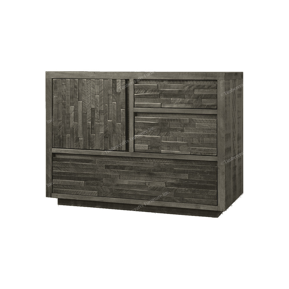 Ledge Rock Solid Wood Bed With Double Floating Nightstand