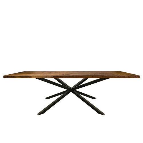 Logan Solid Wood Dining Table Top With Metal Base