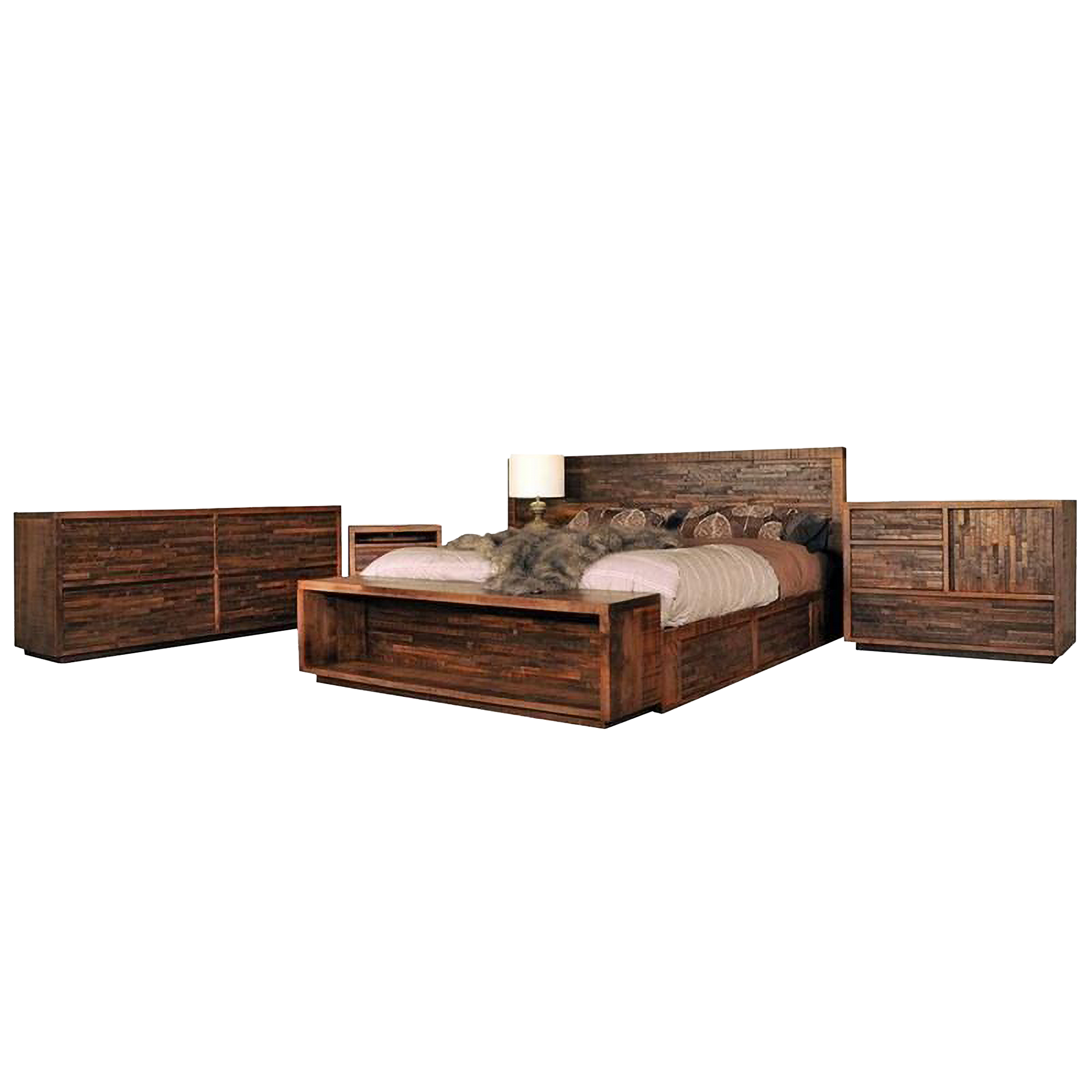 Ledge Rock Solid Wood Bed With Floating Nightstand