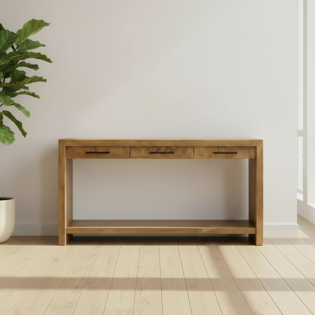 Luxora Solid Wood Sofa Table W/ Drawers