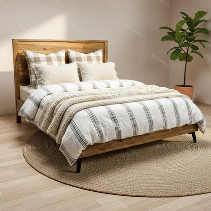 Cane Solid Wood Bed