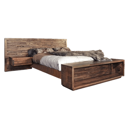 Ledge Rock Solid Wood Bed With Floating Nightstand