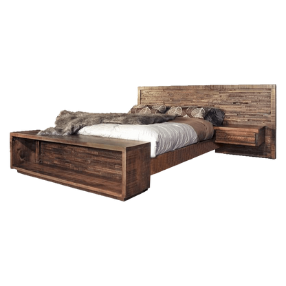 Ledge Rock Solid Wood Bed With Floating Nightstand