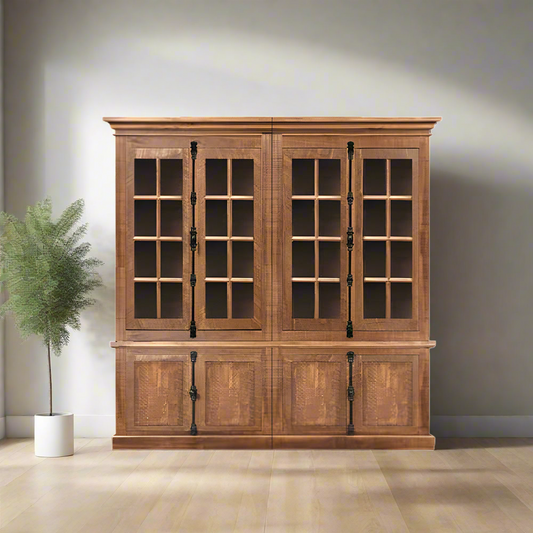Alexandria Wall Cabinet 4 Glass/4 Wood Door