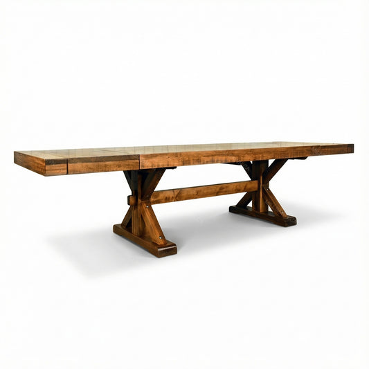 Strand Solid Wood Dining Table With End Leaves