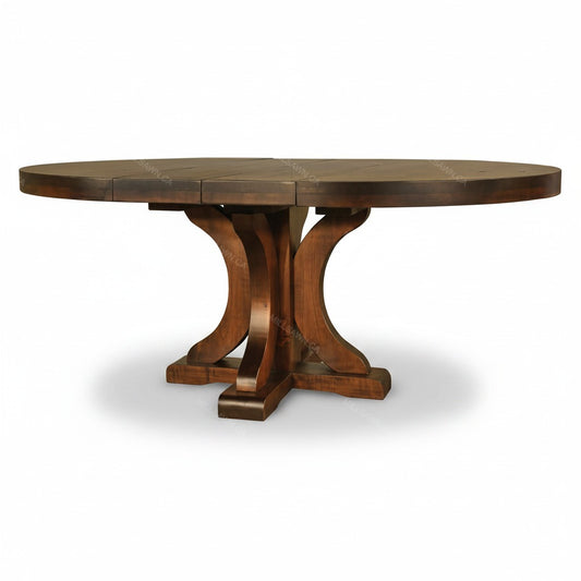 Carlisle Solid Wood Round Dining Table With Center Leaves