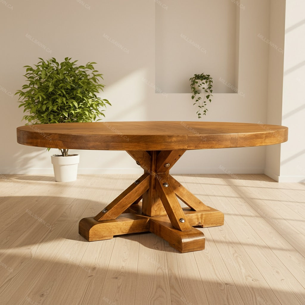 Strand Solid Wood Round Dining Table