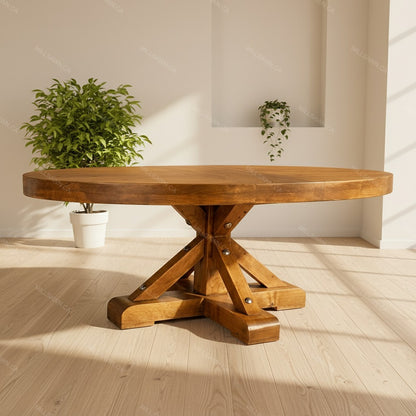 Strand Solid Wood Round Dining Table