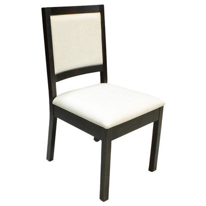 Black chair with white cushion on a white background