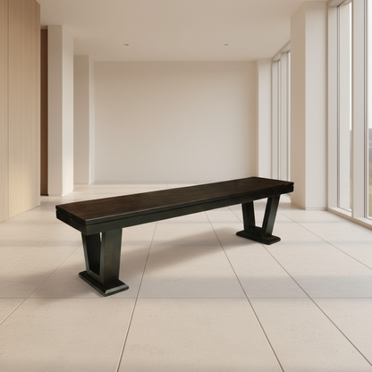 Dark wooden bench on a white background