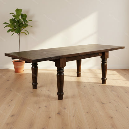 Taho Solid Wood Dining Table With End Leaves