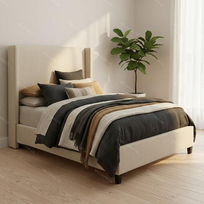 Tanner Solid Wood Fully Upholstered Fabric Bed
