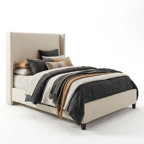 Tanner Solid Wood Fully Upholstered Fabric Bed