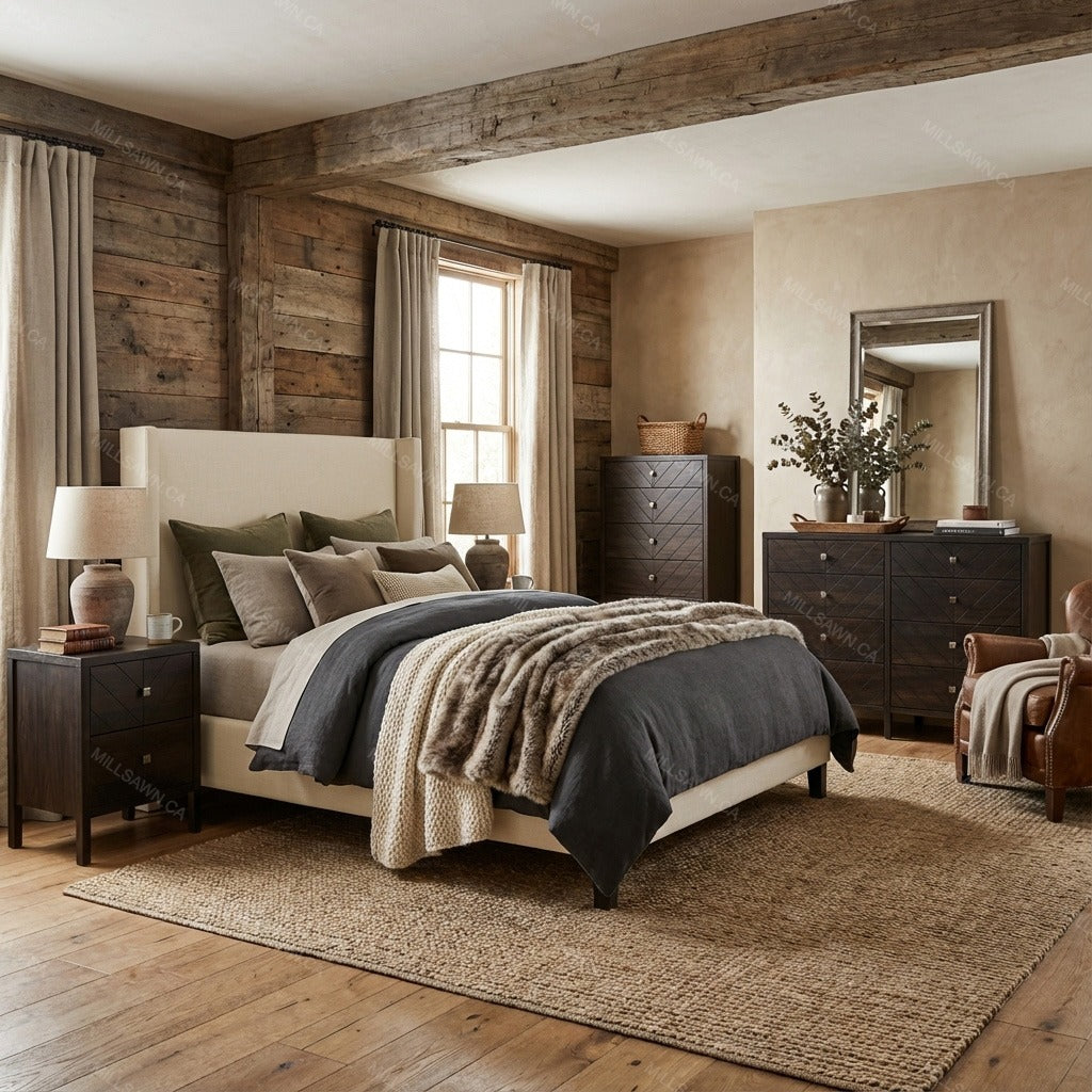 Tanner Solid Wood Fully Upholstered Fabric Bed