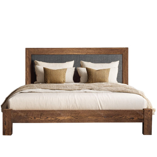 Thornhill Solid Wood Bed With Fabric Headboard