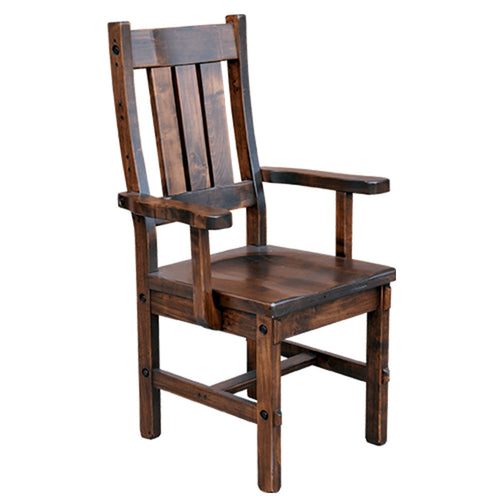 Woodland Slatback Solid Wood Arm Chair