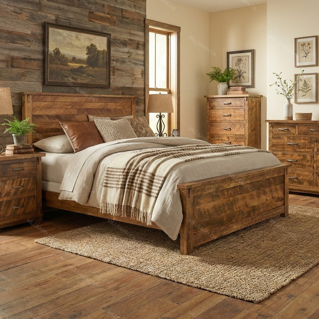 Urban Farmhouse Solid Wood Bed