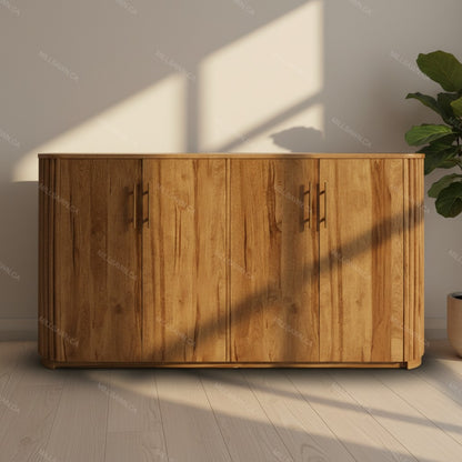 Vallery Solid Wood Sideboard With Flat Doors