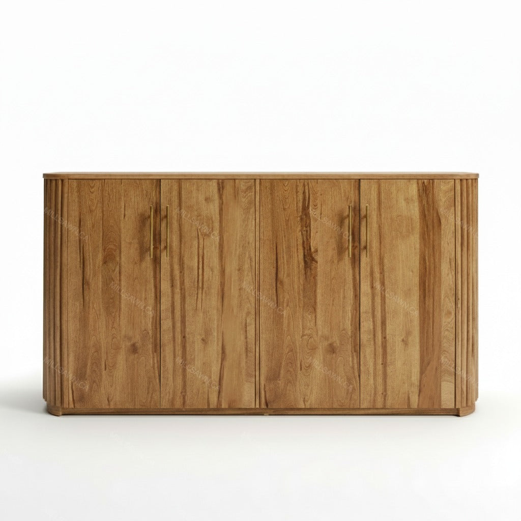 Vallery Solid Wood Sideboard With Flat Doors