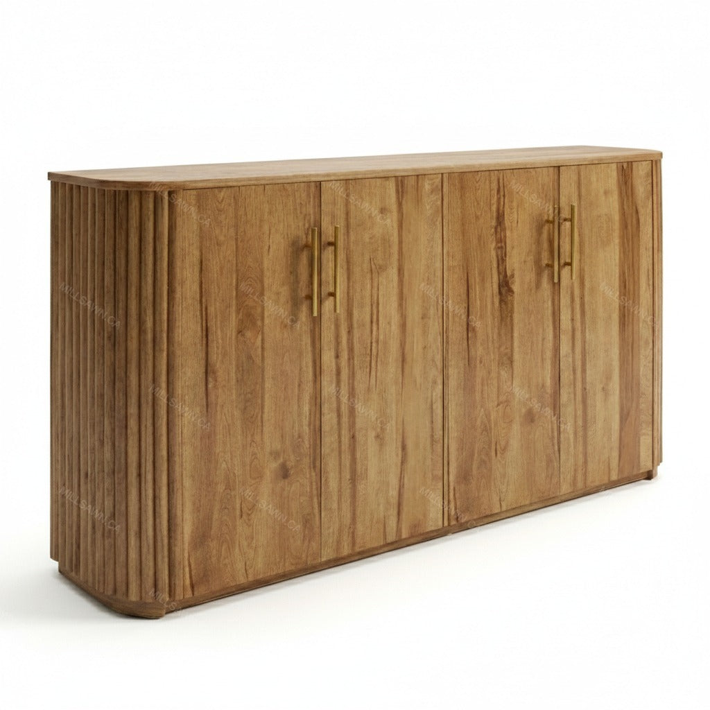 Vallery Solid Wood Sideboard With Flat Doors