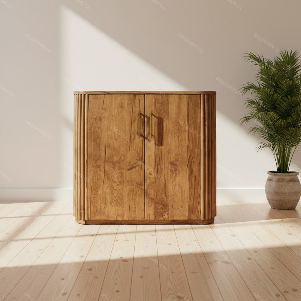 Vallery Solid Wood Sideboard With Flat Doors