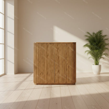 Vallery Solid Wood Sideboard With Fluted Doors