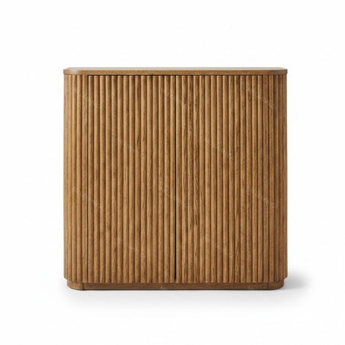 Vallery Solid Wood Sideboard With Fluted Doors