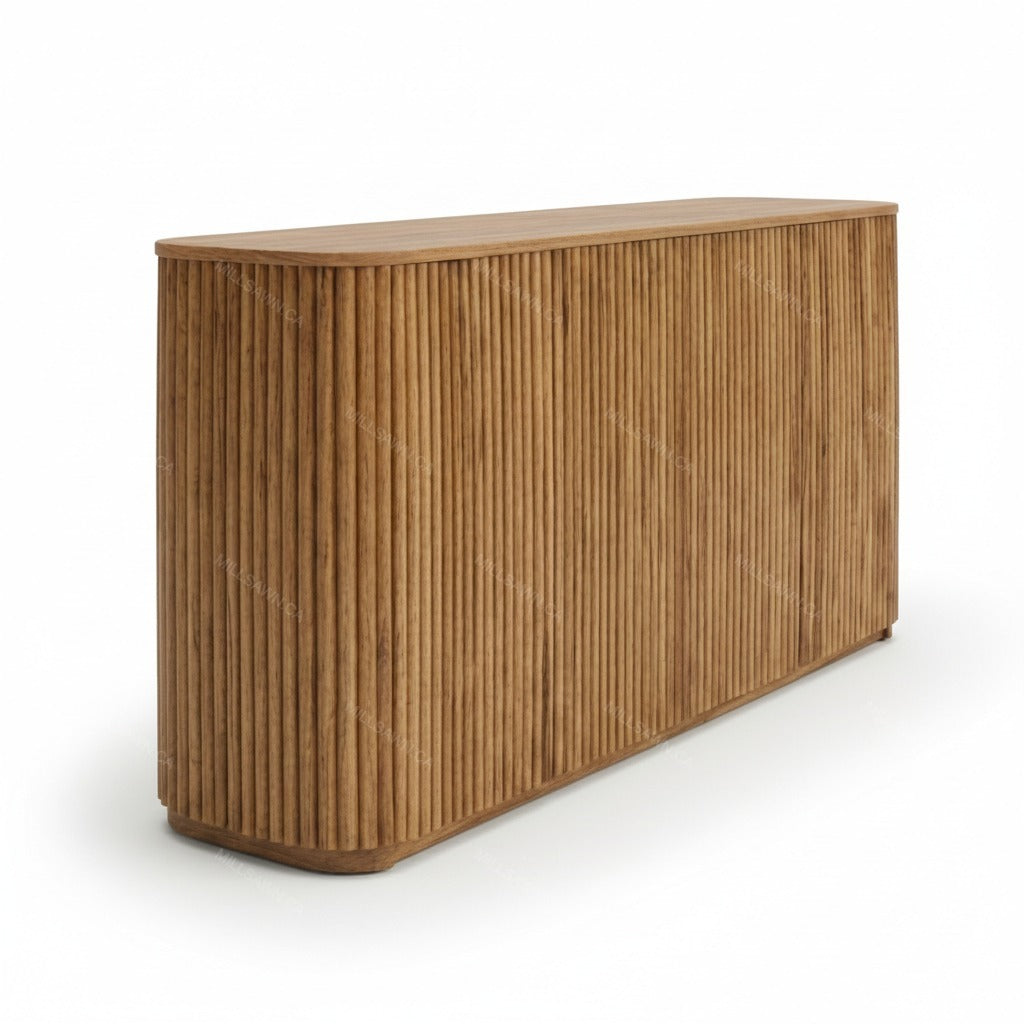 Vallery Solid Wood Sideboard With Fluted Doors