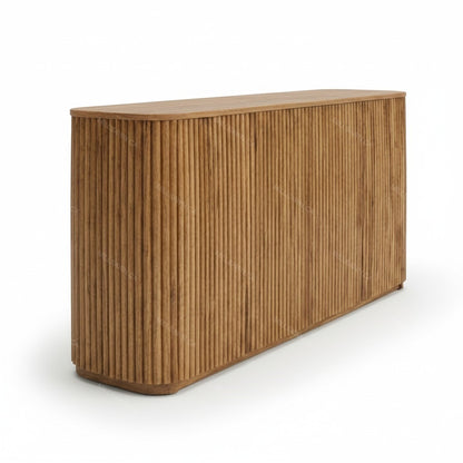 Vallery Solid Wood Sideboard With Fluted Doors