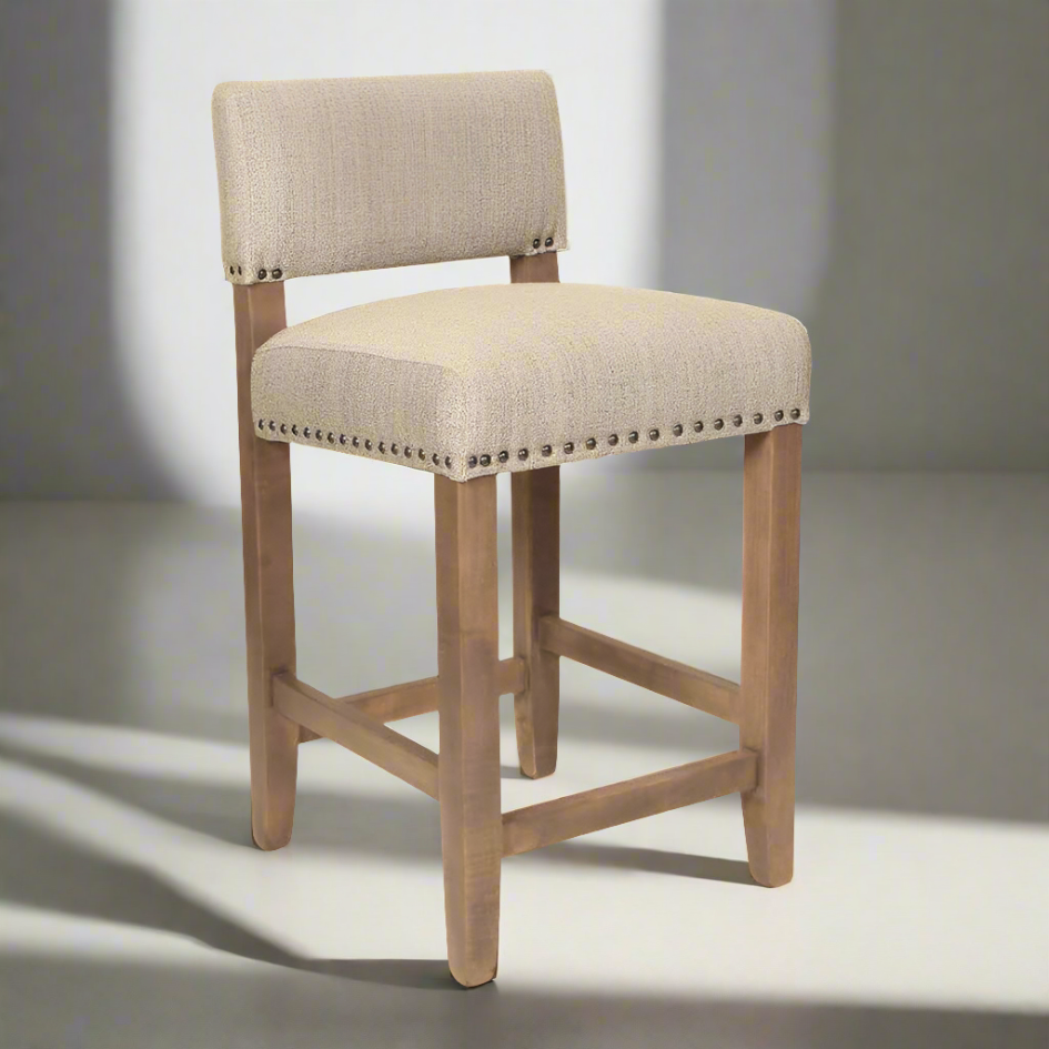 Salwick Upholstered Solid Wood Bar Chair
